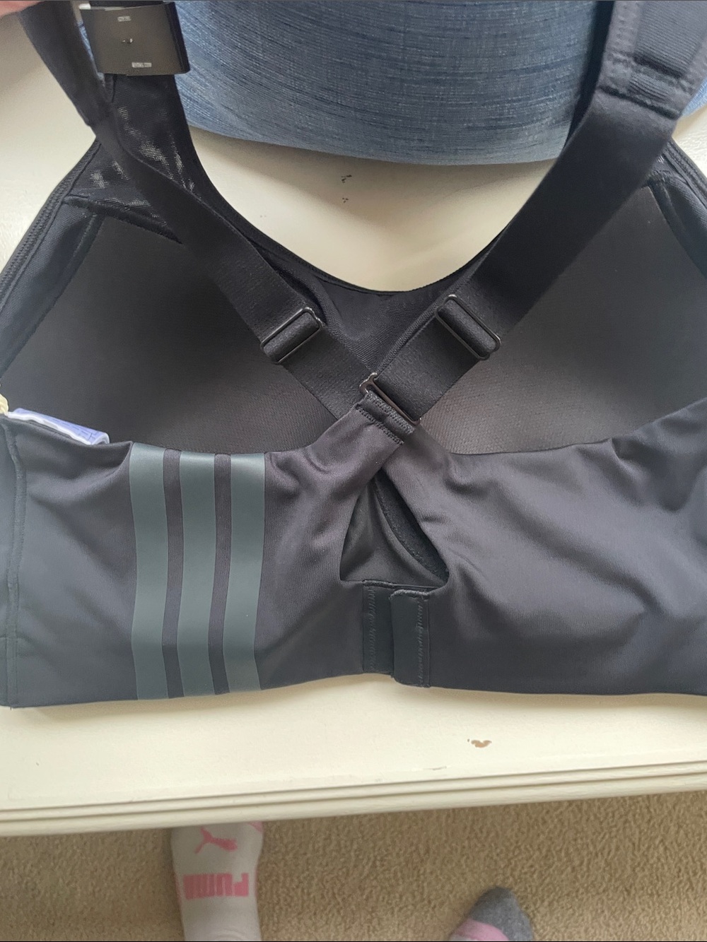 ADIDAS Black Racerback Sports Bra - Smooth Support - Picture 7 of 7